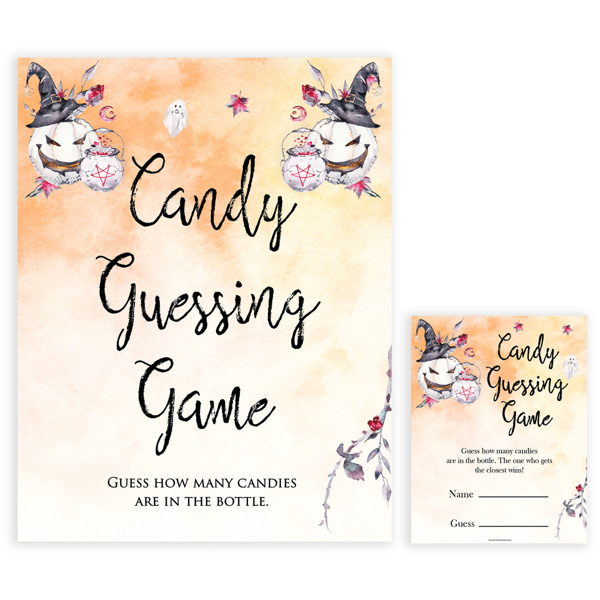 Candy Guessing Game Free Printable Halloween