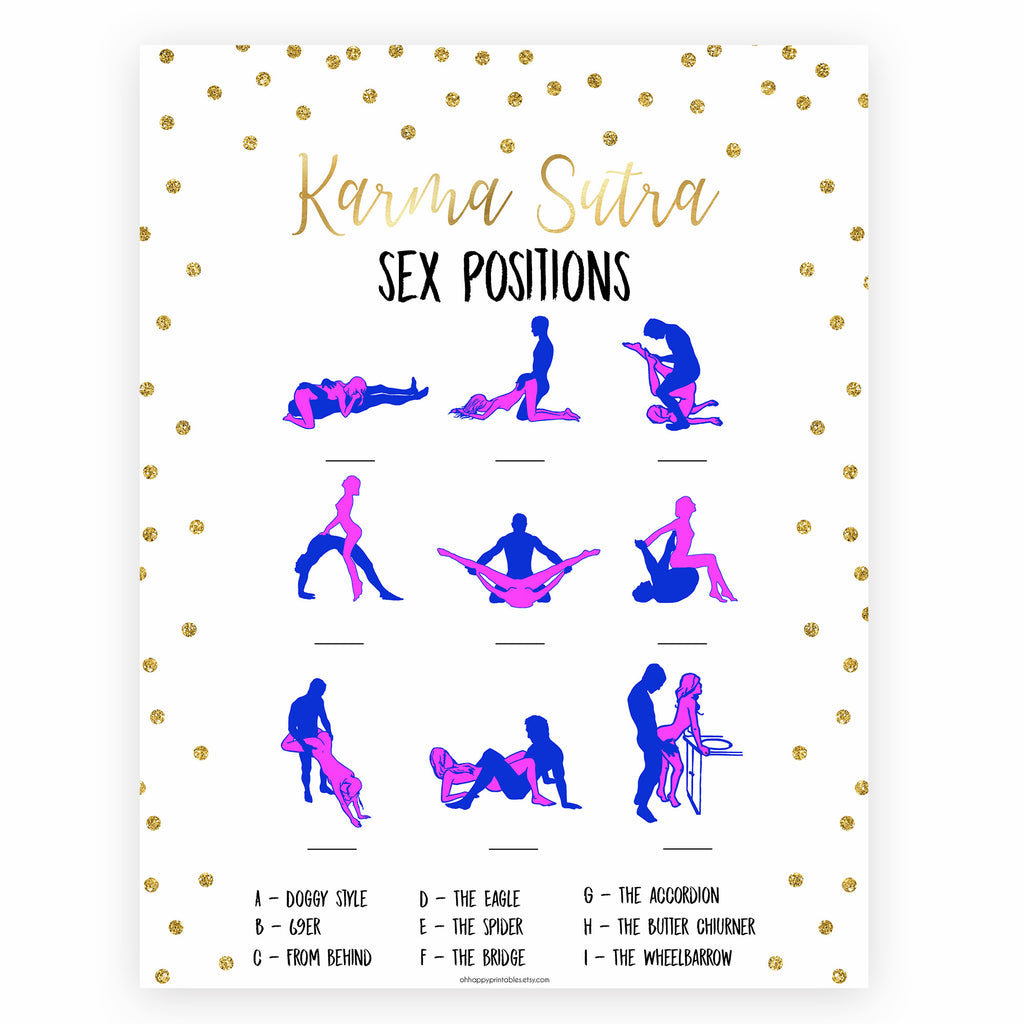 Guess The Sex Position - Gold Glitter  Bachelorette Party -5451