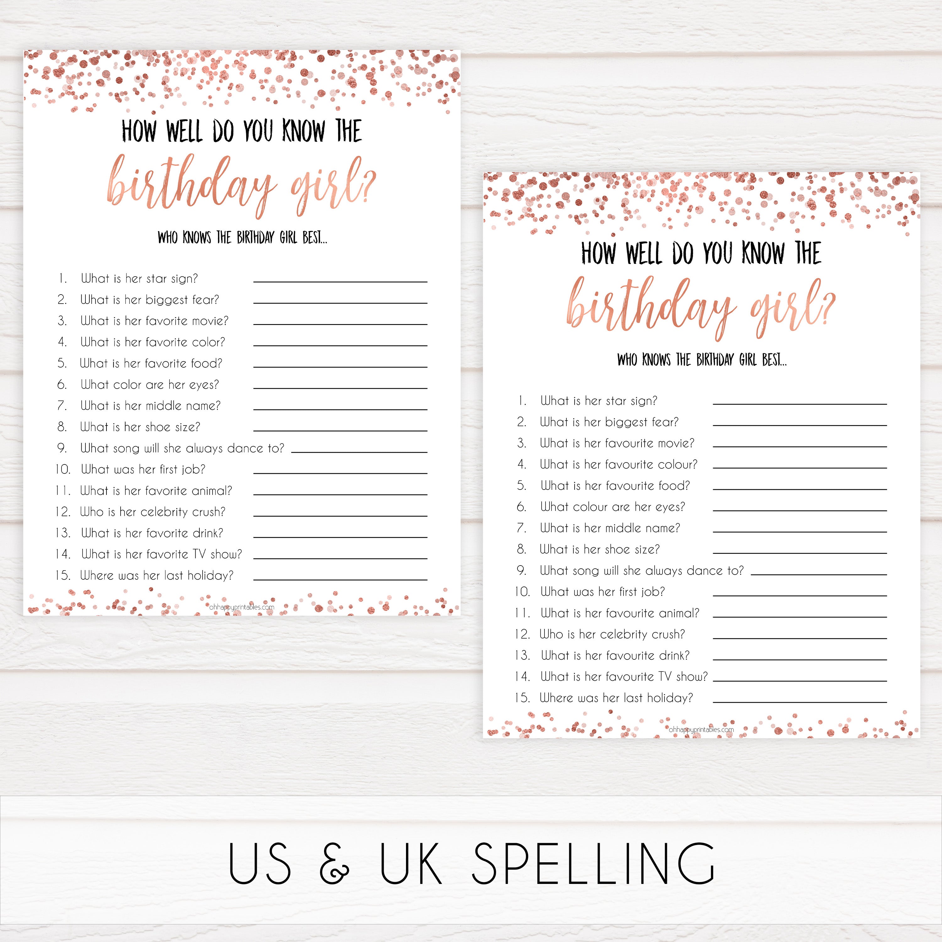 Do You Know The Birthday Girl | Printable Birthday Drink If Game ...