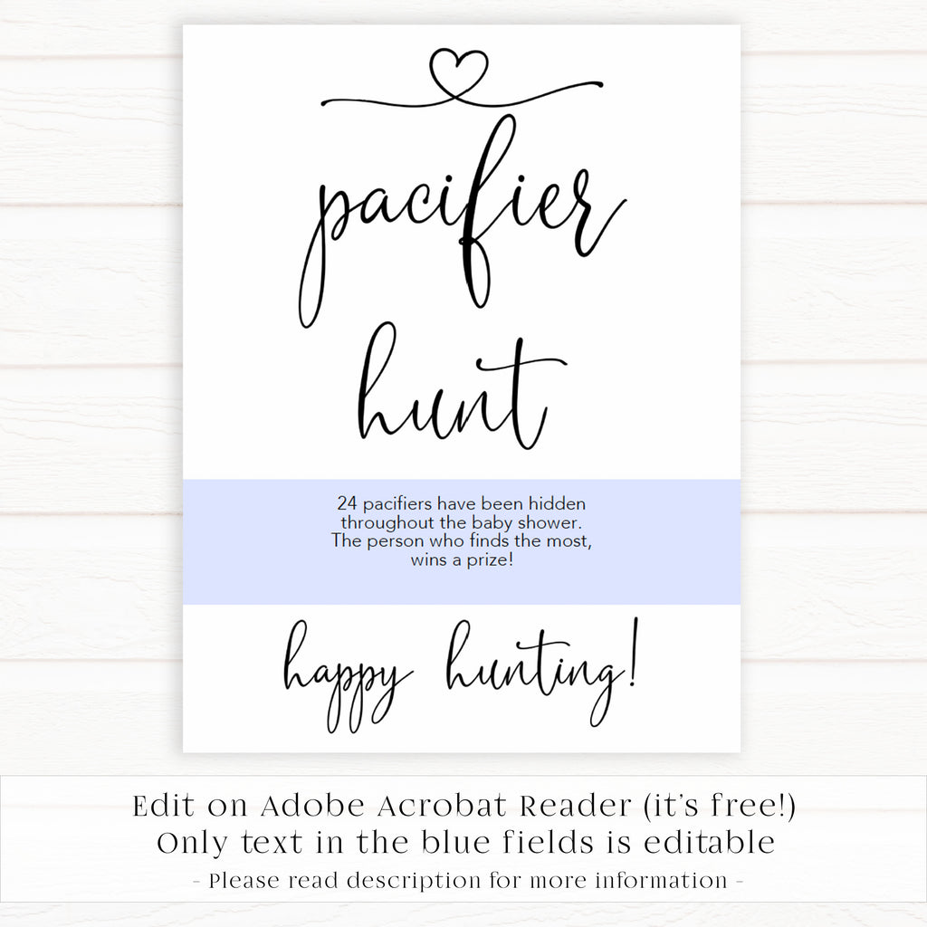 The Pacifier Porn - Pacifier Hunt - Minimalist Printable Baby Games ...