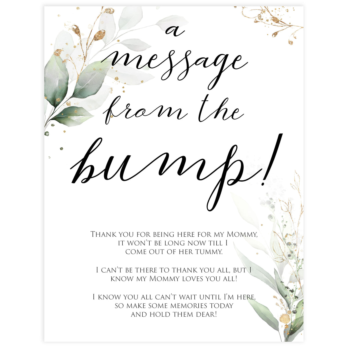 a-message-from-the-bump-gold-green-leaf-printable-baby-games-ohhappyprintables