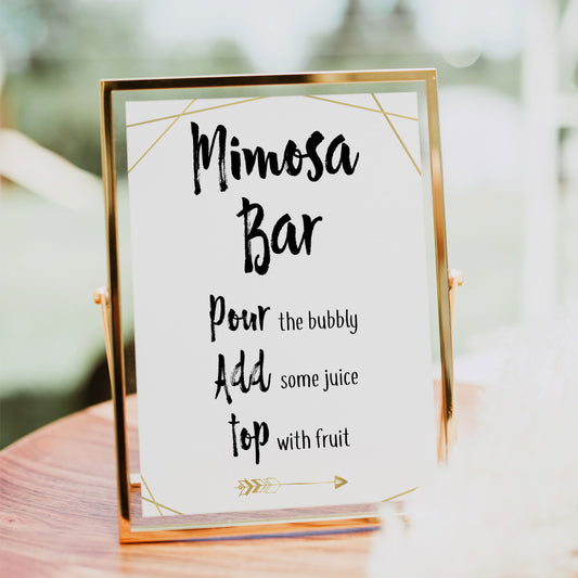 Minimal Mimosa Bar Sign, Minimalist Mimosa Bar Sign, Bridal Shower Mimosa  Bar Sign, Black White Mimosa Sign Juice Labels, Mimosa Juice Tags 