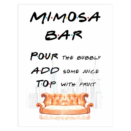 Greenery Tropical Mimosa Bar Sign – D493 - Baby Printables