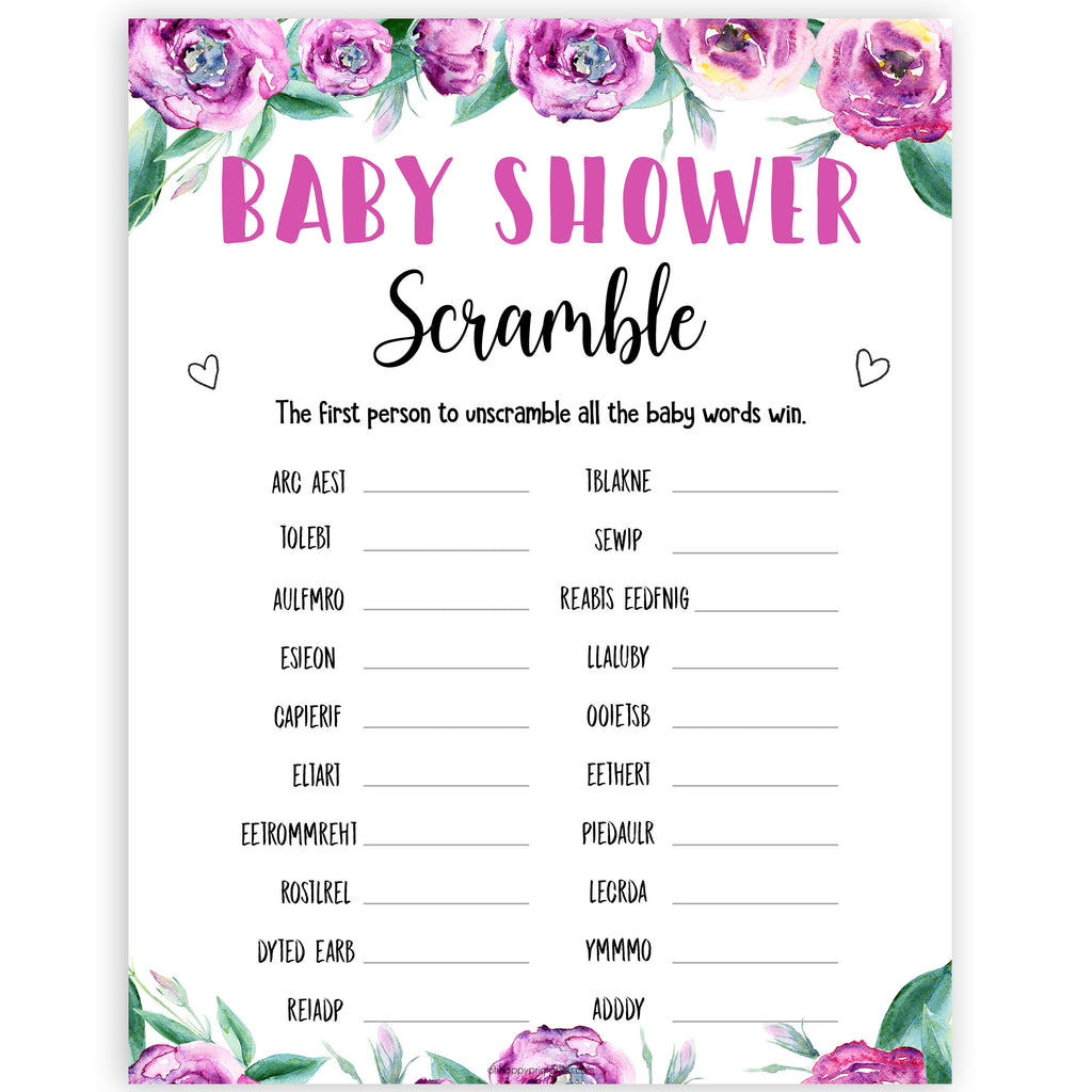 answer key free printable baby shower word scramble diy craft master