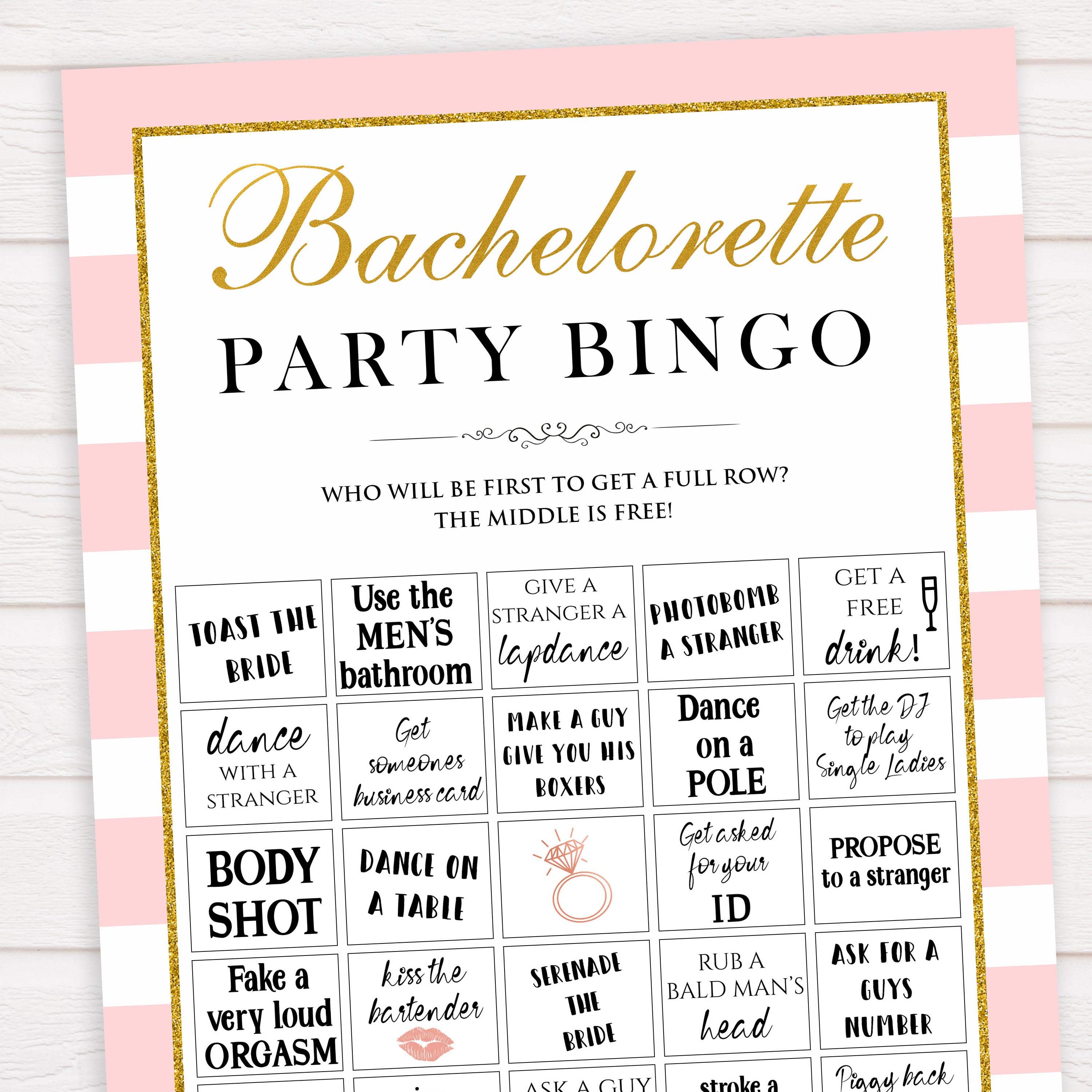 Parisian Bachelorette Party Bingo
