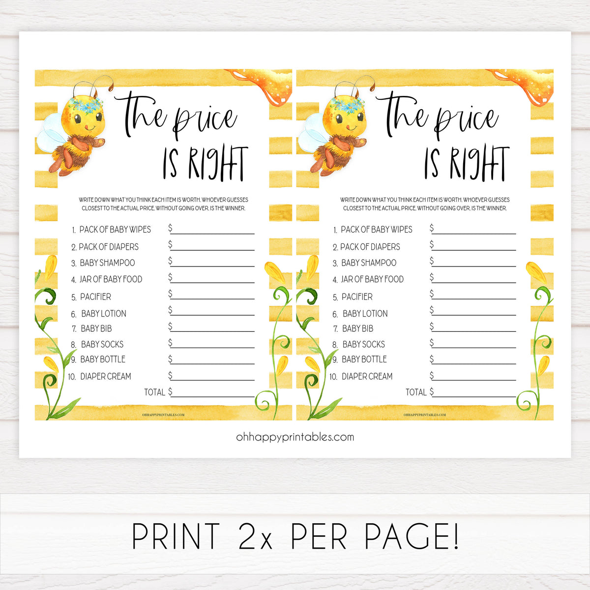 The Price is Right Game - Price is Right Printable Baby Games ...