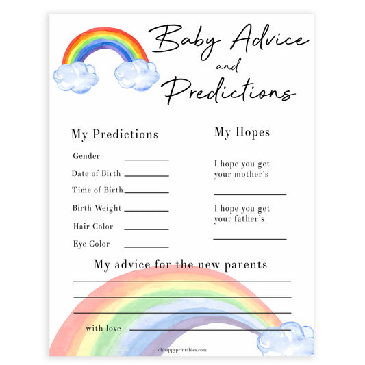 Baby Shower Games - Prediction Cards Pink Baby Girl Rabbit New Mum To Be  Favours 660042973689