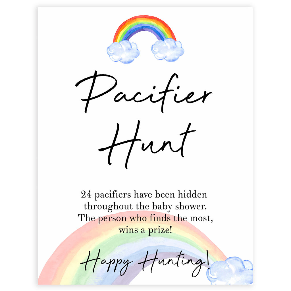 Pacifier Hunt Rainbow Printable Baby Games OhHappyPrintables