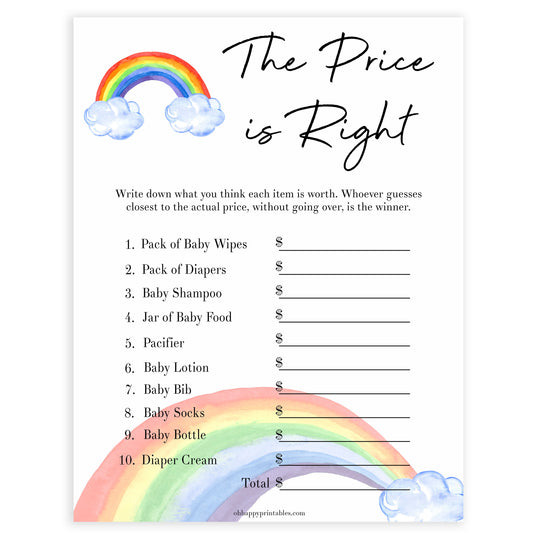 Price is Right Baby Shower Game /winnie the Pooh Game/diy Printable Digital  File /yellow Chevron INSTANT DOWNLOAD -  Israel