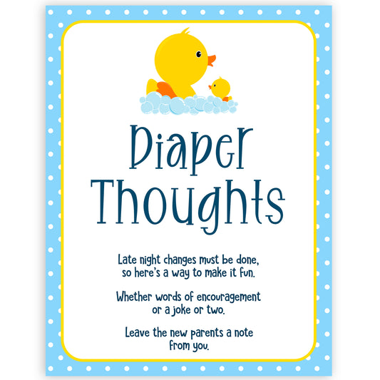 Diaper Raffle Game - Rubber Ducky Printable Baby Games