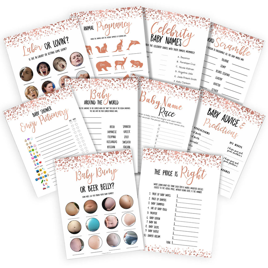Shop Rose Gold Baby Shower Printables | Oh Happy Printables ...