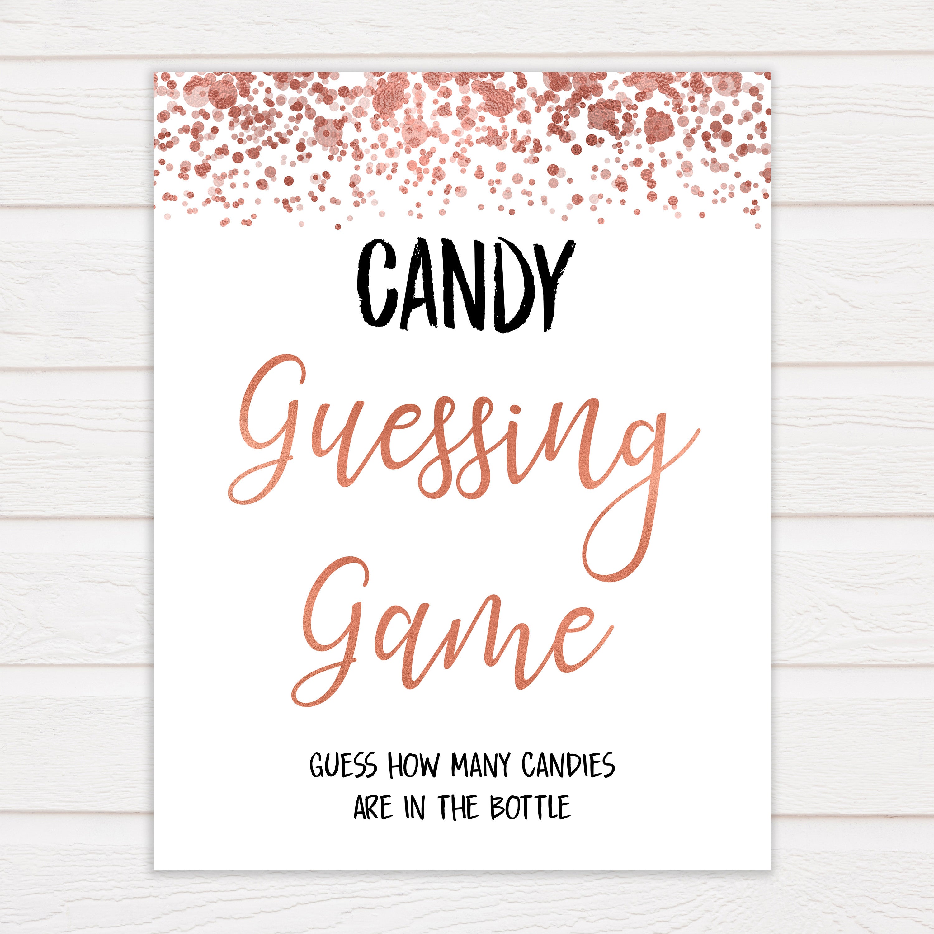 3000px x 3000px - Candy Guessing Game - Rose Gold Printable Baby Shower Games â€“  OhHappyPrintables