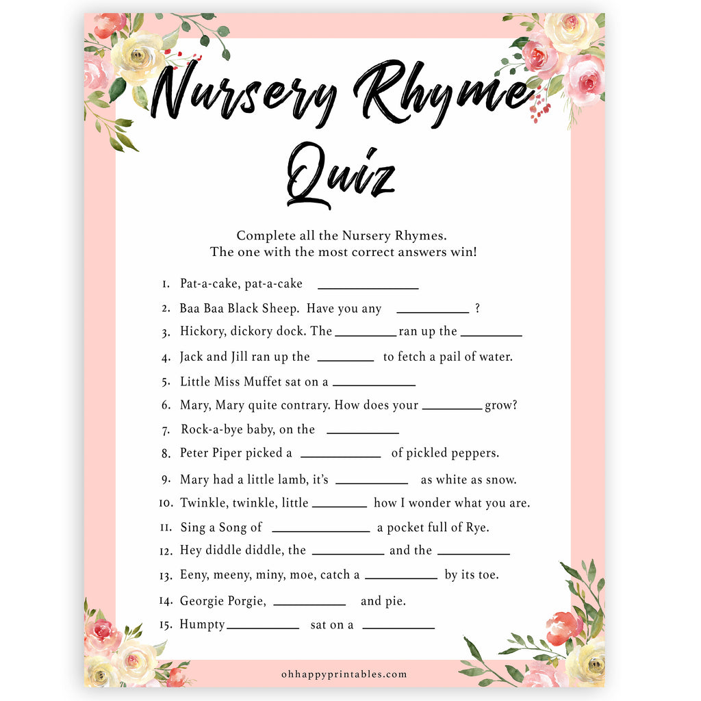 nursery-rhyme-quiz-game-spring-floral-printable-baby-shower-games