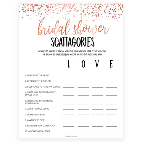 scattergories lists for baby shower