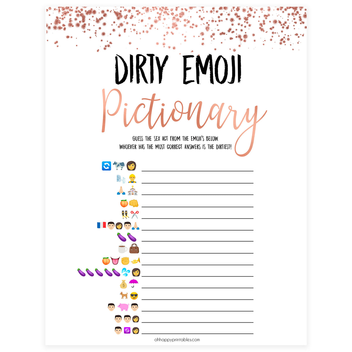 dirty emoji pictionary shop printable bachelorette party