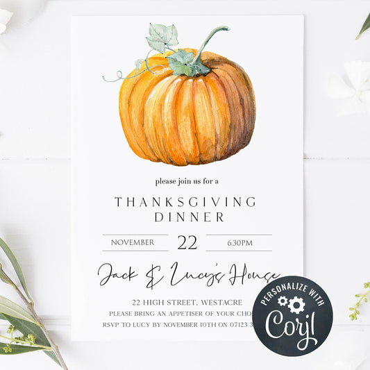 Lets Gather Thanksgiving Invitation  Thanksgiving Invitations –  OhHappyPrintables