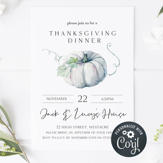 Lets Gather Thanksgiving Invitation  Thanksgiving Invitations –  OhHappyPrintables