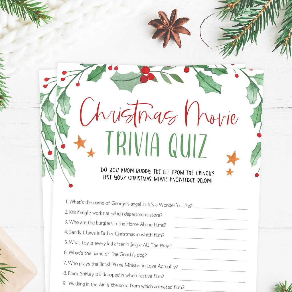 Christmas Movie Trivia Game Printable Christmas Games Ohhappyprintables