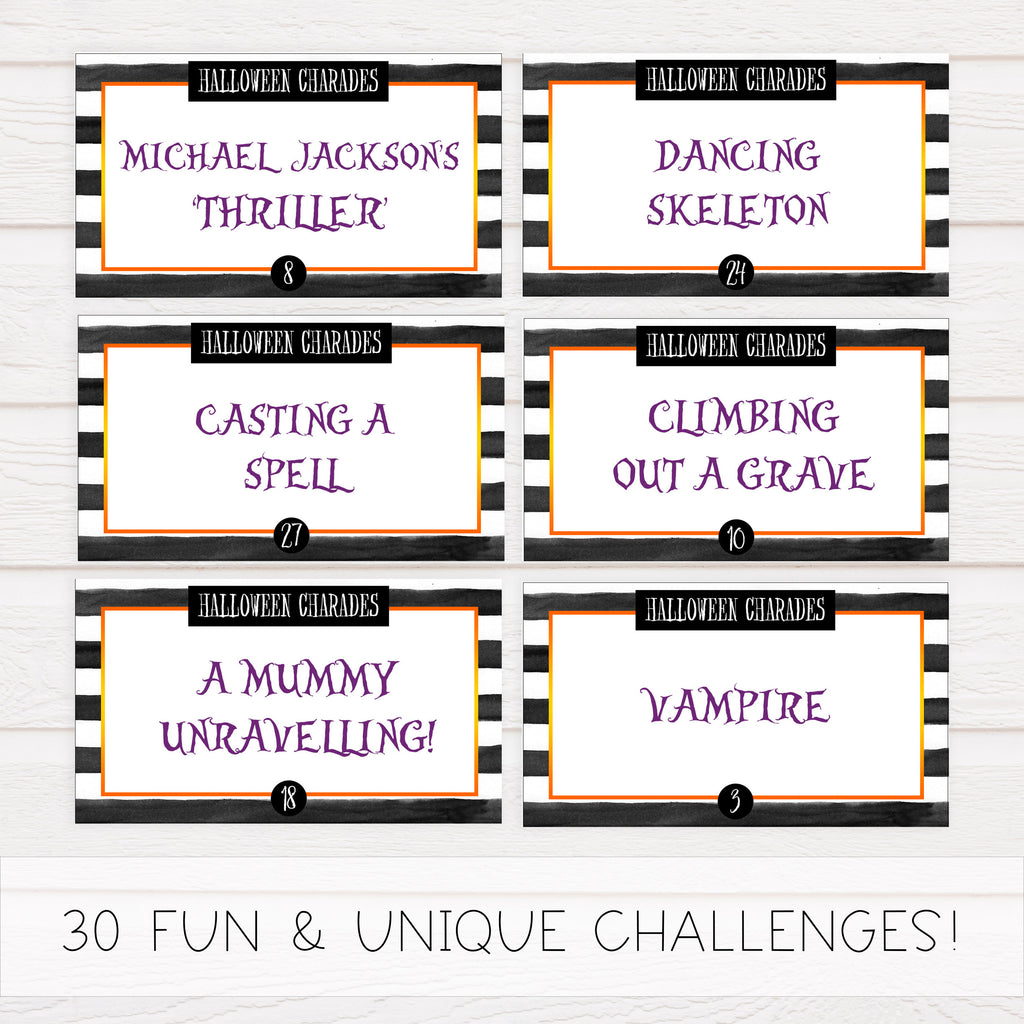 Halloween Charades Free Printable Printable World Holiday