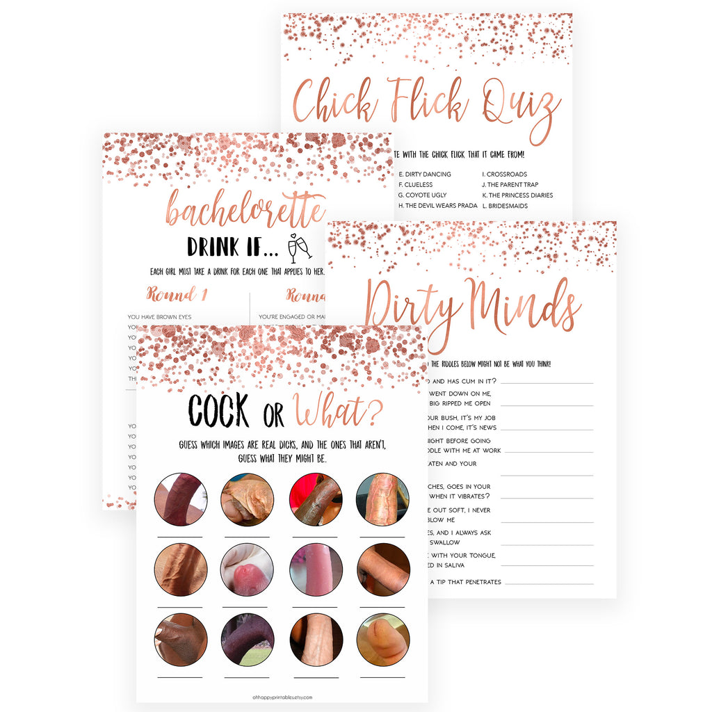 Rose Gold Bachelorette Games Bundle | Shop Printable Bachelorette Games ...