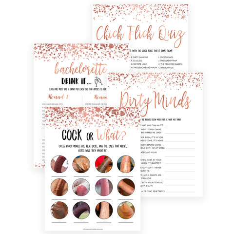 Rose Gold Bachelorette Games Bundle | Shop Printable Bachelorette Games ...