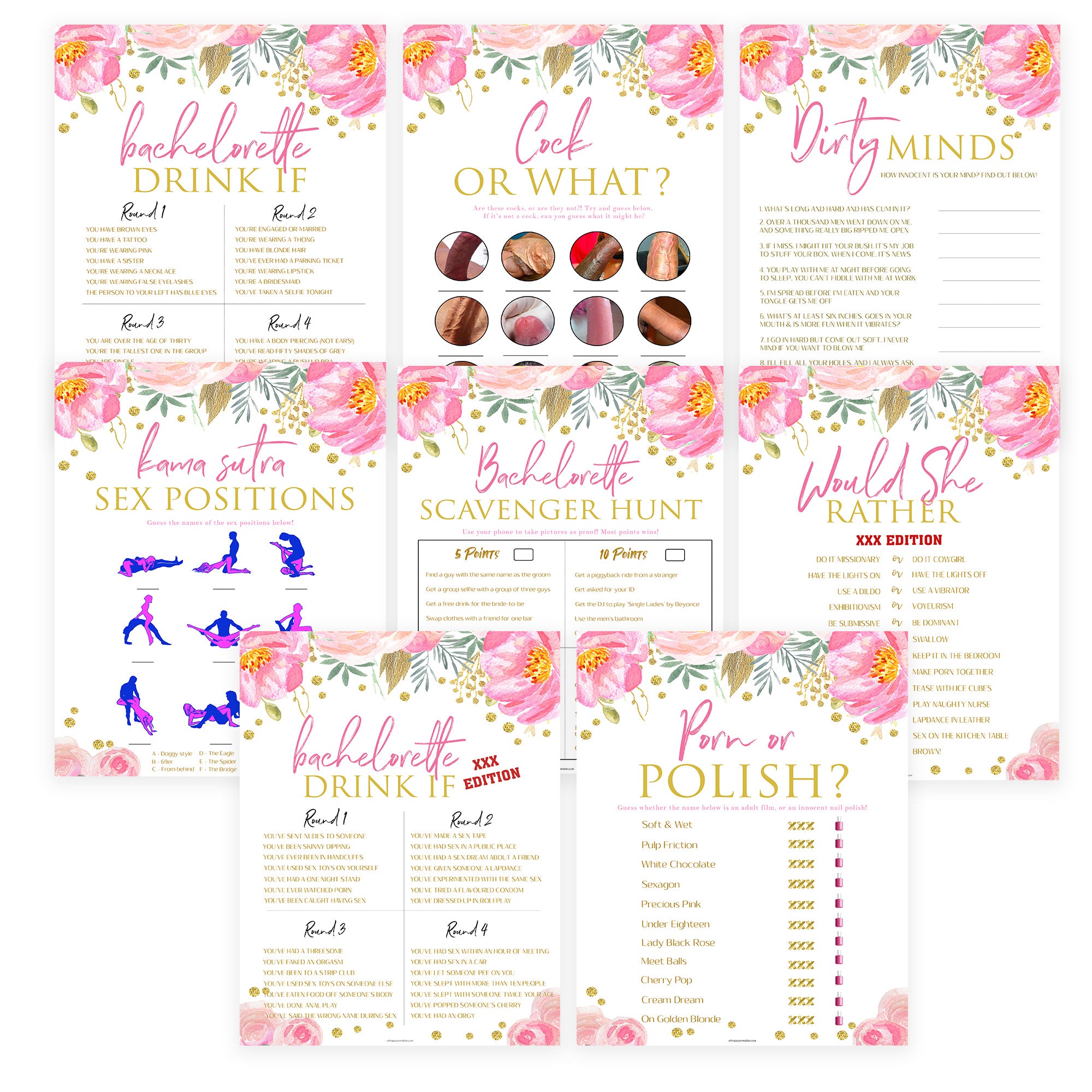 Bachelorette Party Games Bundle | Shop Printable Bachelorette Games ...