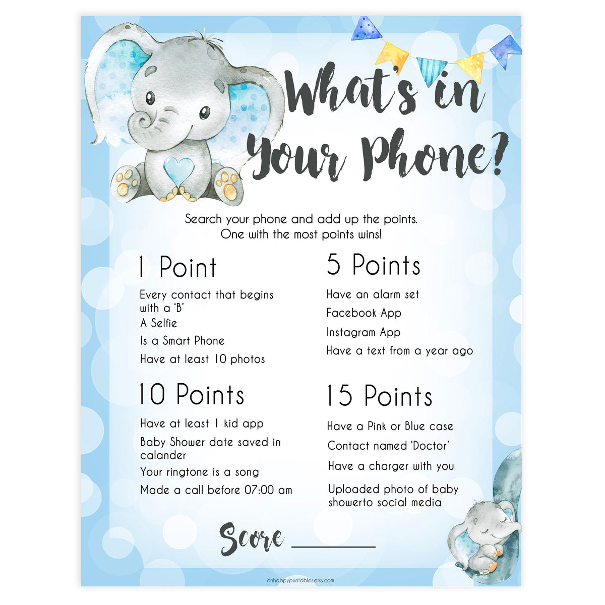 whats-in-your-phone-game-blue-elephants-printable-baby-shower-games