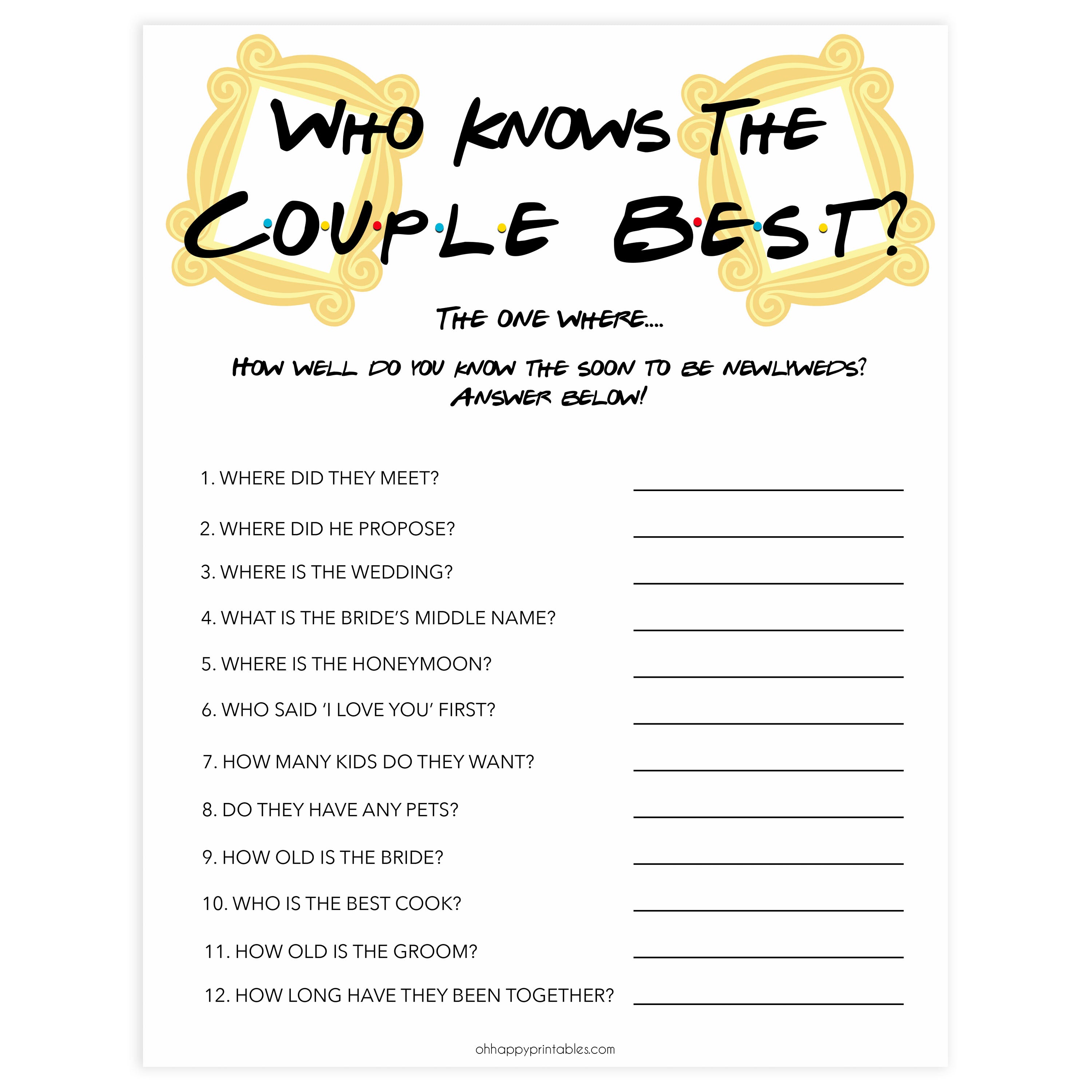 Who Knows The Couple Best Shop Friends Bridal Shower Games Ohhappyprintables 1619