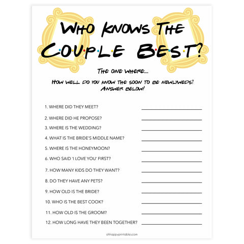 Who Knows the Couple Best – OhHappyPrintables