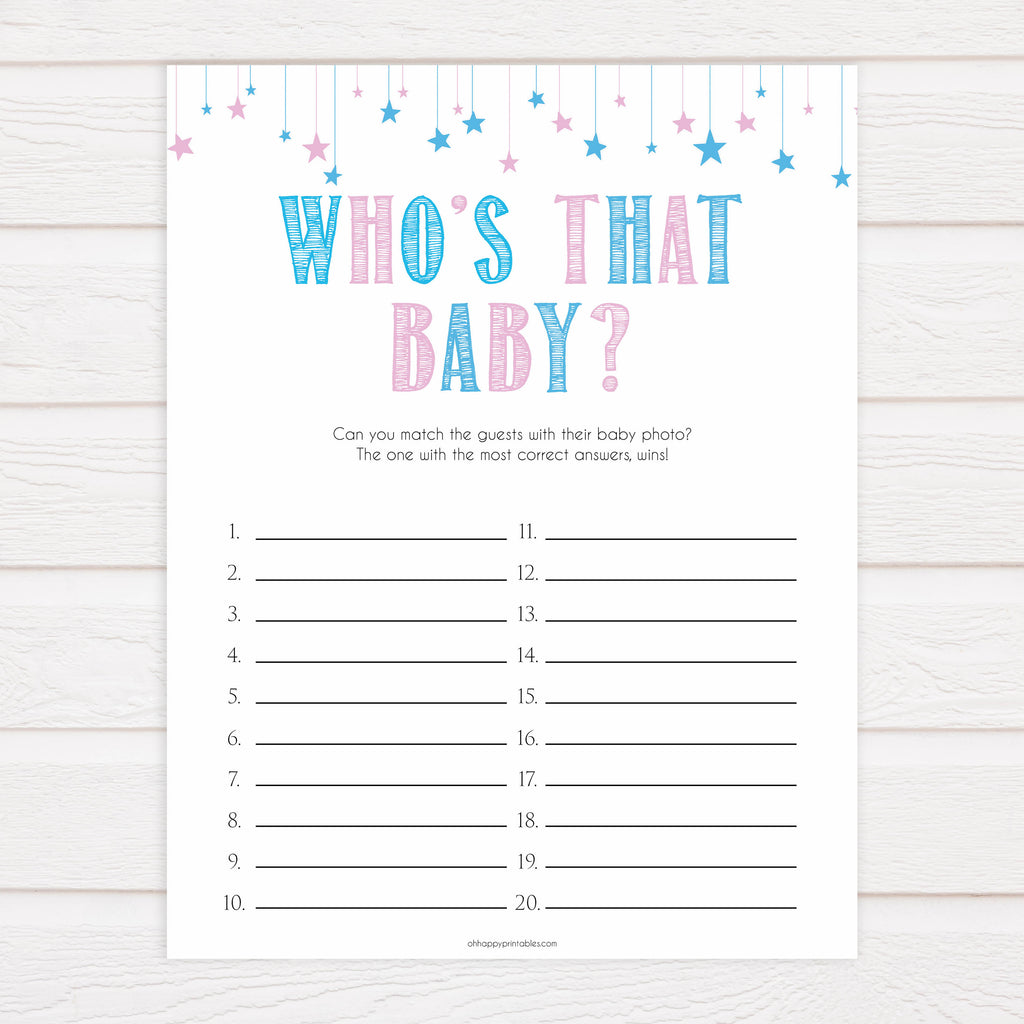 Who's That Baby Printable Gender Reveal Baby Games OhHappyPrintables