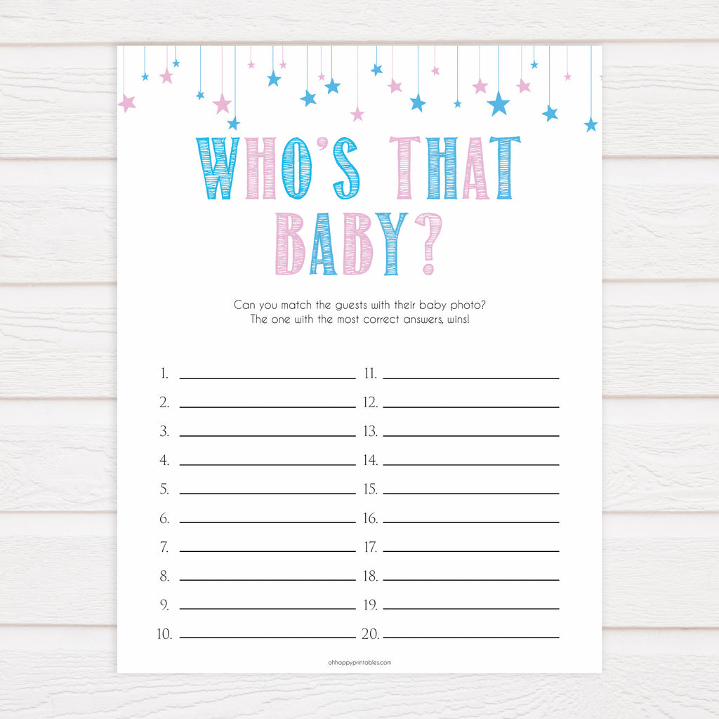 Printable Gender Reveal Games