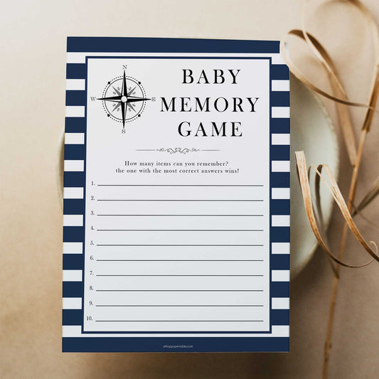 Nursery Rhyme Quiz Game - Nautical Printable Baby Shower Games –  OhHappyPrintables