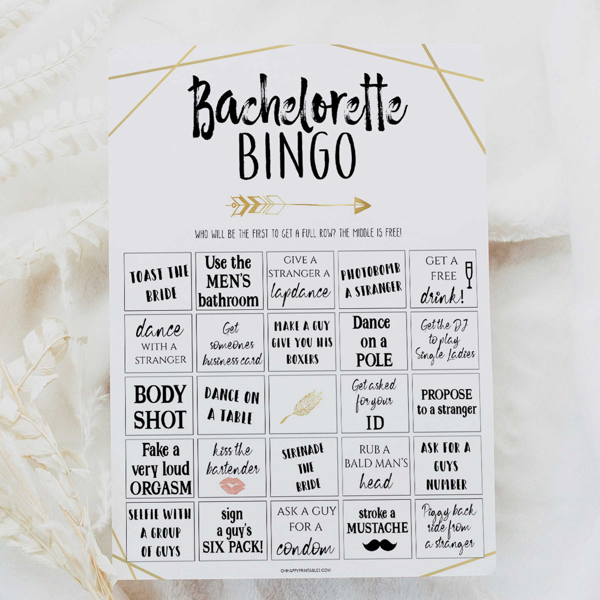 Bachelorette Party Bingo | Bride Tribe Printable Bachelorette Games ...