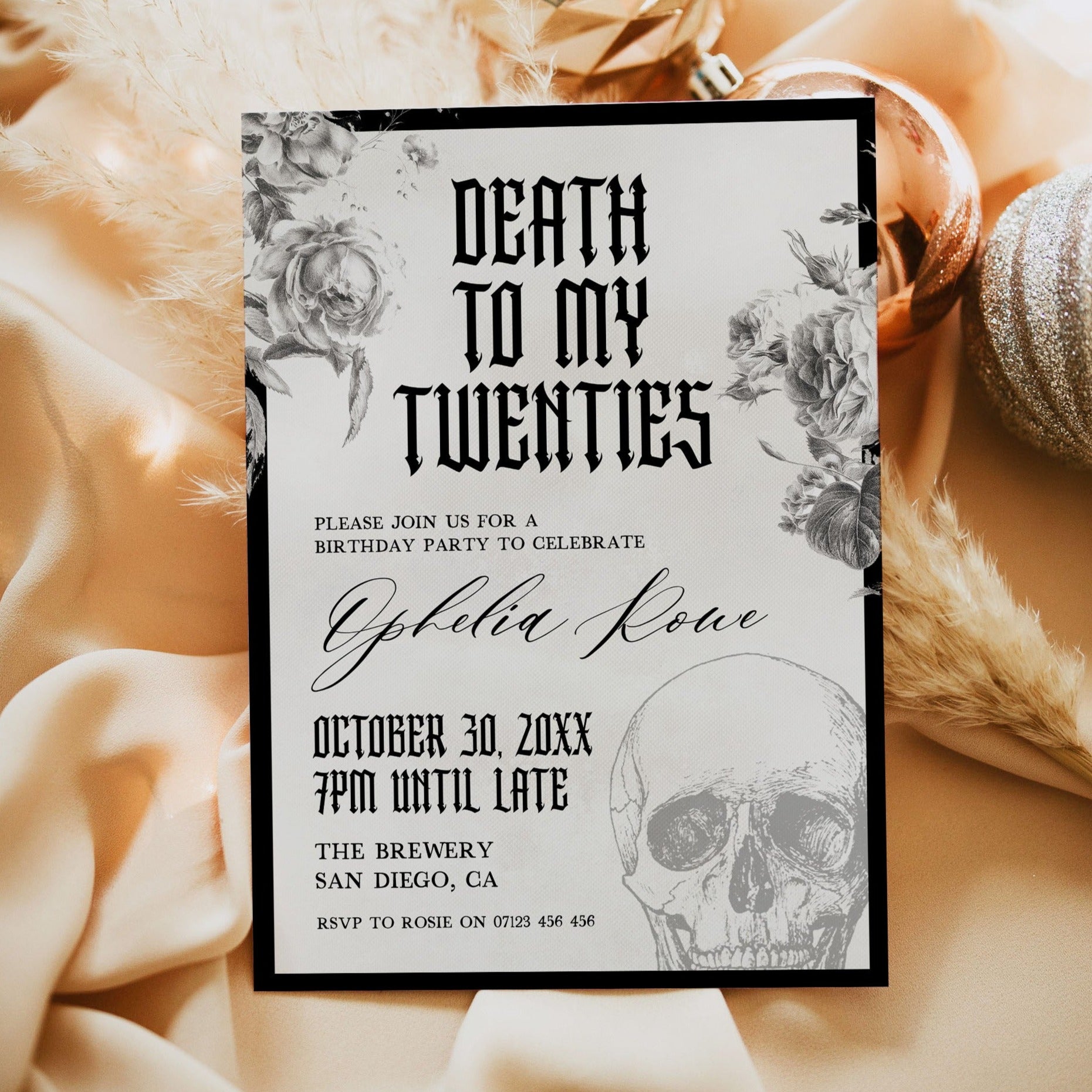 EDITABLE Death To My Twenties Invitation - Editable Birthday ...