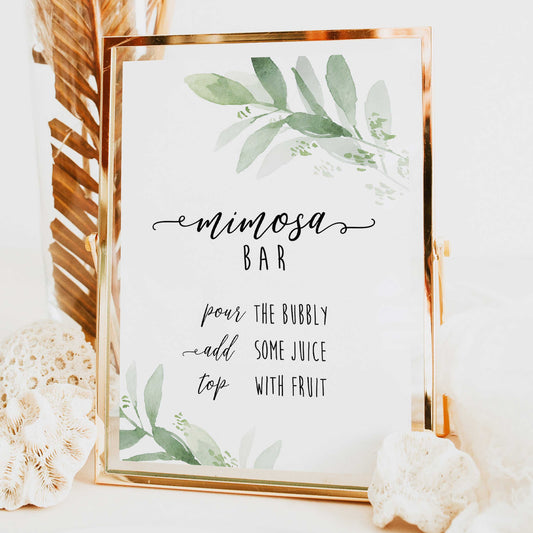 Mimosa Bar Sign Mimosa Bar Signage Party Decor Wedding Sign Wedding Decor  Bridal Shower Sign Baby Shower Sign UNFRAMED 8x10 inch