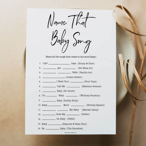 Name That Baby Song Game - Printable Gender Neutral Baby Shower Games ...