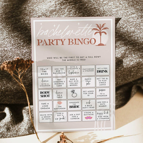 EDITABLE Bachelorette Party Bingo - Palm Springs Bachelorette Games ...