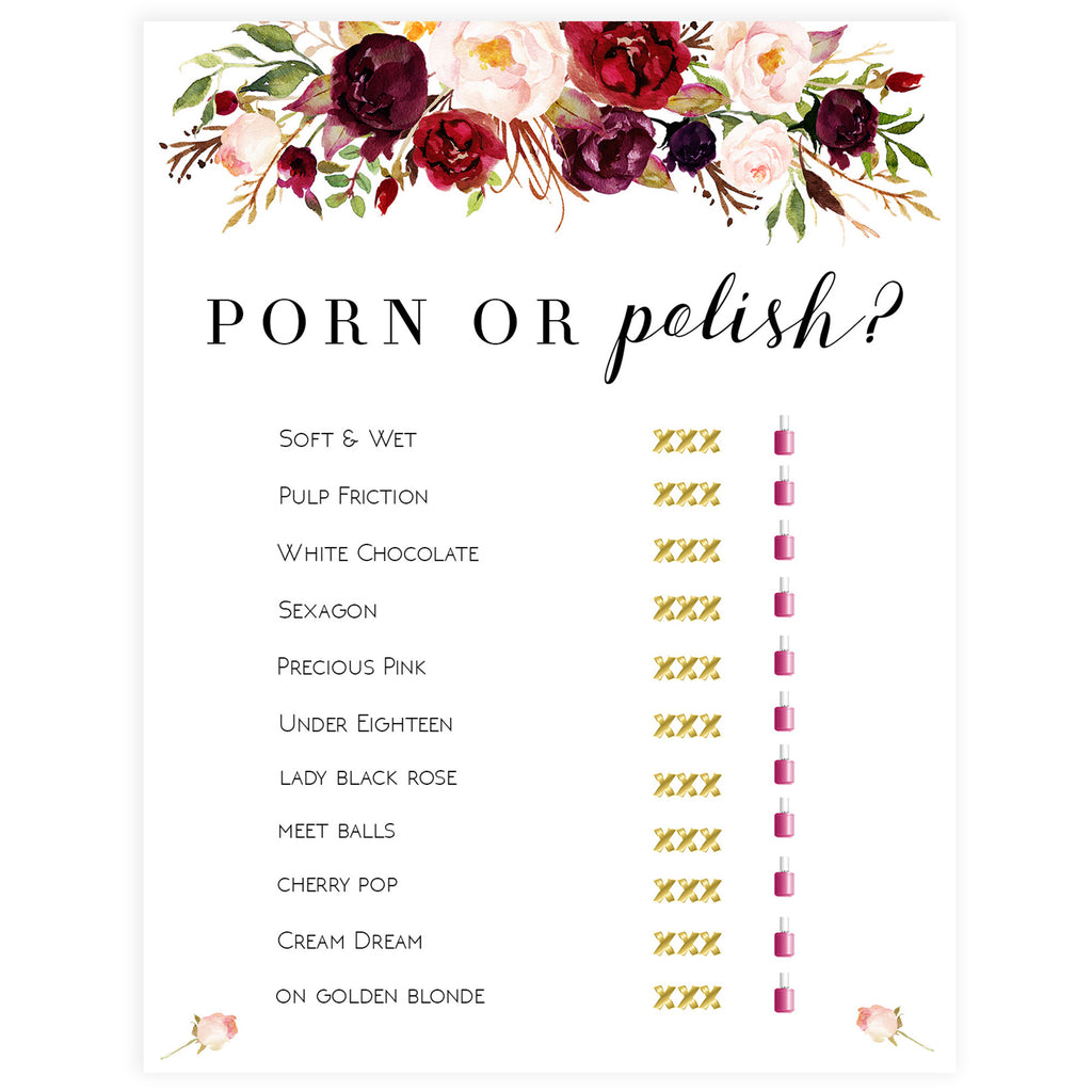 Porn or Polish Game | Bridal Shower Games | Oh Happy ...