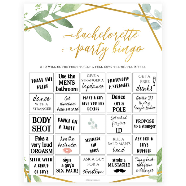 Bachelorette Party Bingo Game | Shop Bachelorette Games – OhHappyPrintables