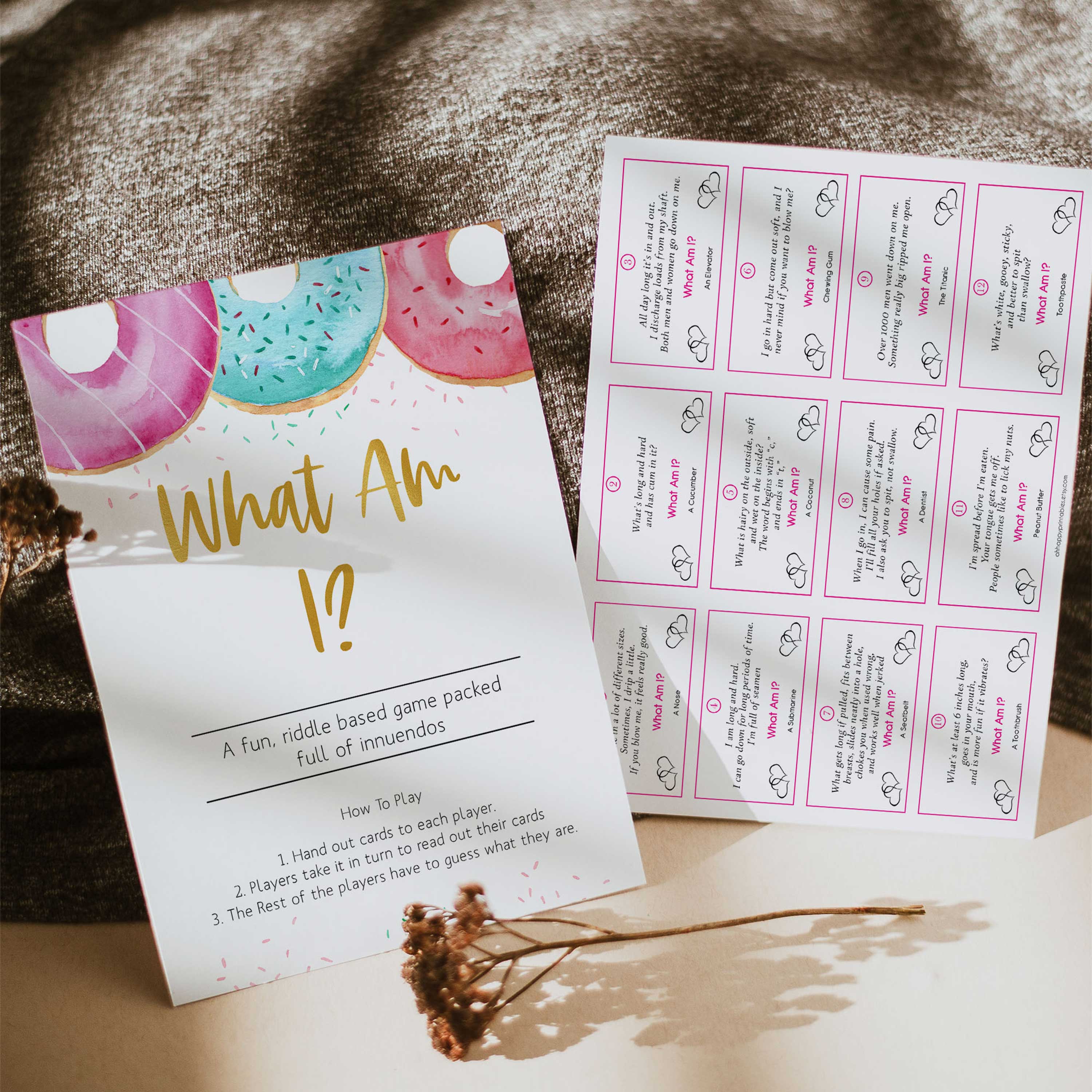 What Am I Game - Donut Printable Baby Shower Games – OhHappyPrintables