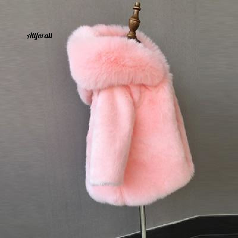 kids fur hood coat