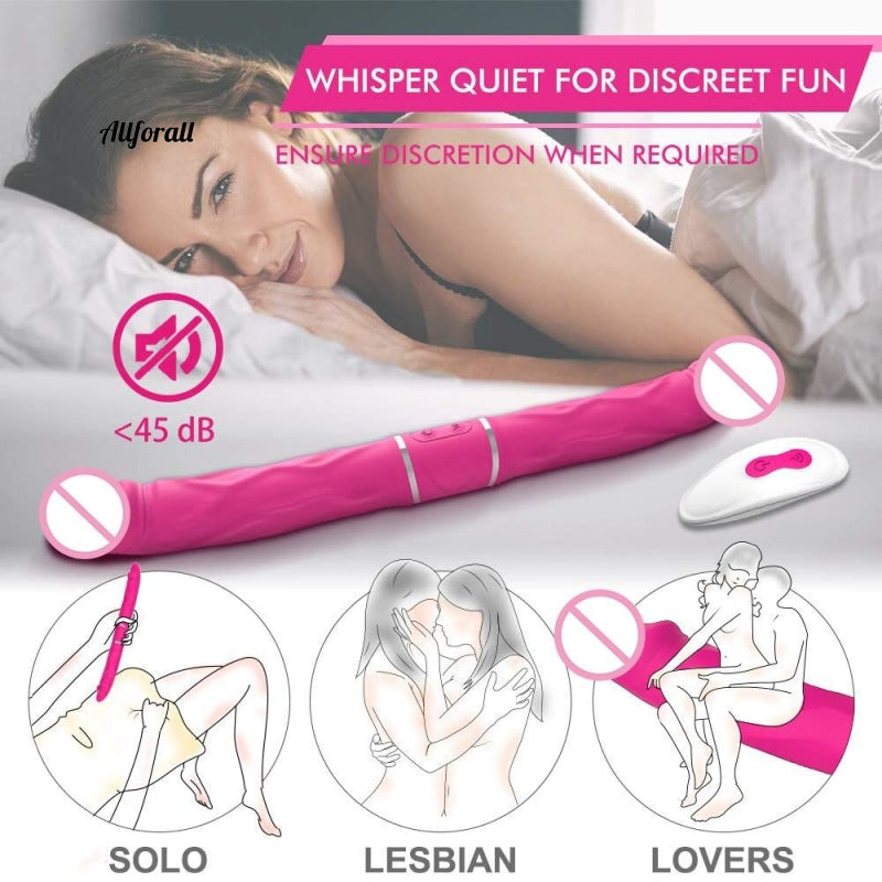 Double Penetration Dildo Vibrator Vaginal G-Spot Adult Sex Toy Lesbian Stra...