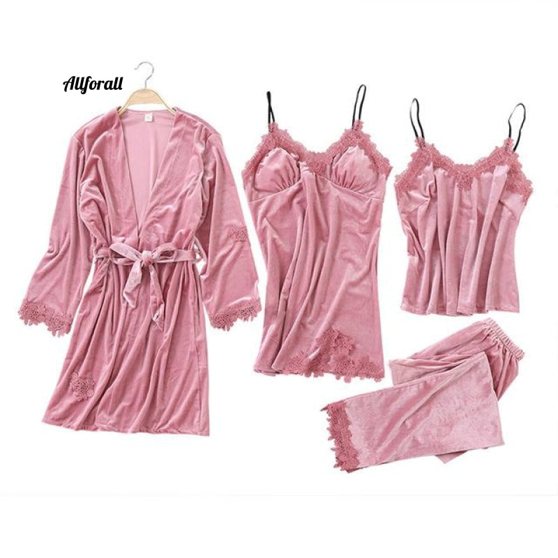 pajama set with robe