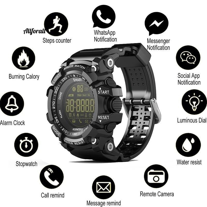 Montre intelligente de l'horloge Bluetooth propriétaire du temps, télécommande de notification