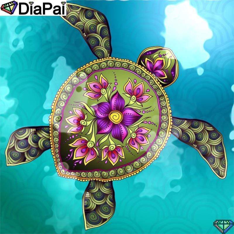 5d Diamond Painting Abstract Flower Turtle Kit Bonanza Marketplace