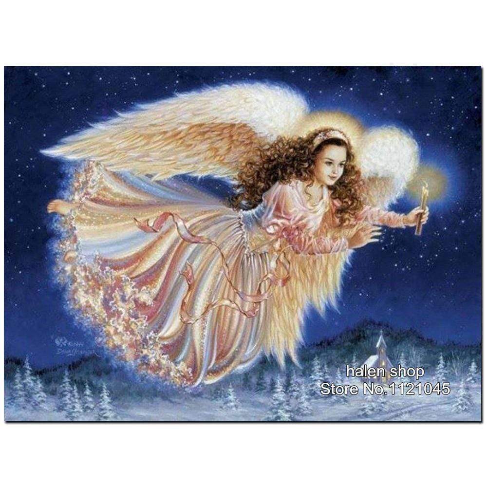 5D Diamond Painting Angel Flying with a Candle Kit | Bonanza Marketplace