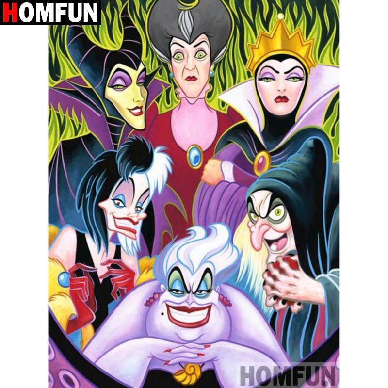 5D Diamond Painting Disney Villains Portrait Kit