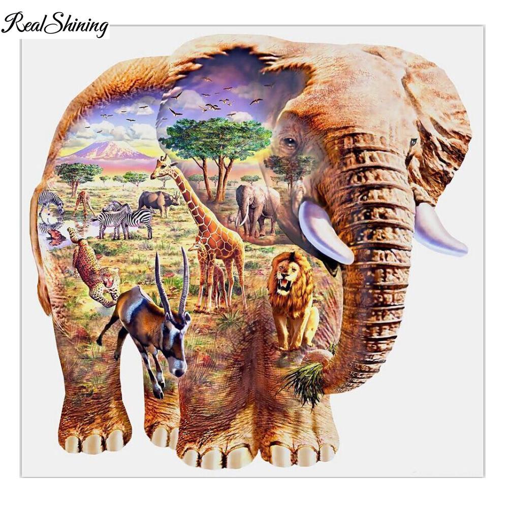 5D Diamond Painting Elephant Safari Kit | Bonanza Marketplace