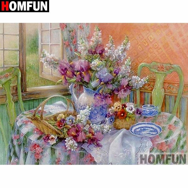 5D Diamond Painting Kitchen Table Flower Bouquet Kit ...