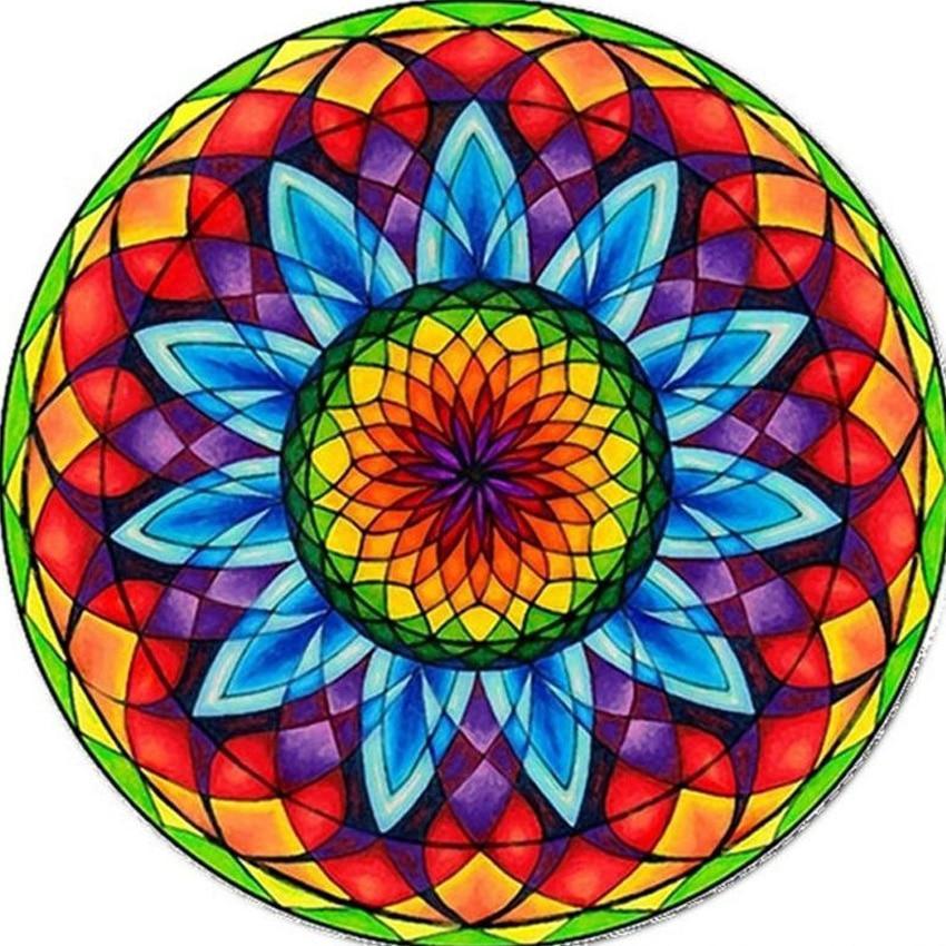 Download 5d Diamond Painting Rainbow Kaleidoscope Mandala Kit Bonanza Marketplace